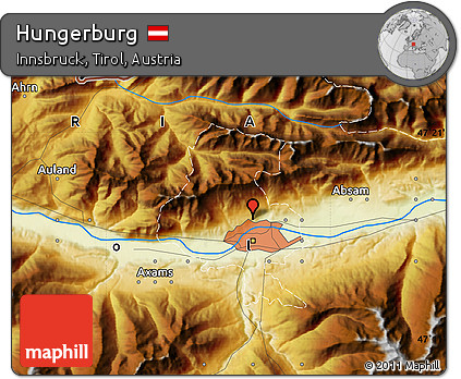 Physical Map of Hungerburg