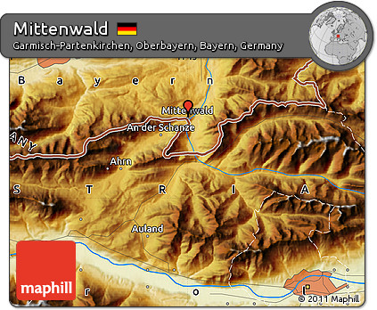Physical Map of Mittenwald