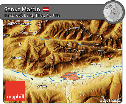 Physical Map of Sankt Martin