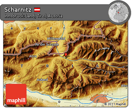 Physical Map of Scharnitz