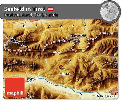 Physical Map of Seefeld In Tirol