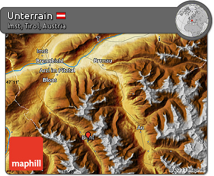Physical Map of Unterrain