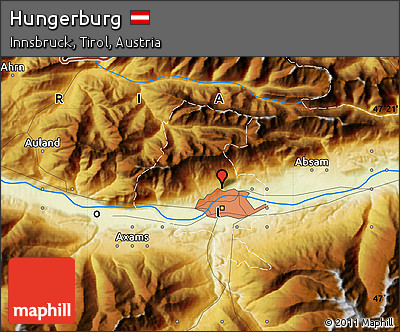 Physical Map of Hungerburg