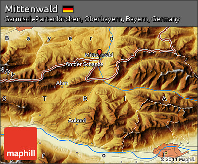 Physical Map of Mittenwald