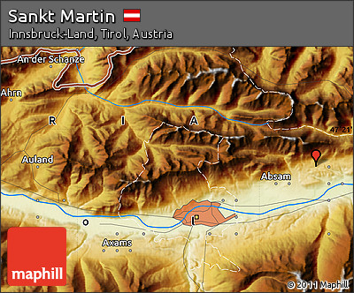 Physical Map of Sankt Martin