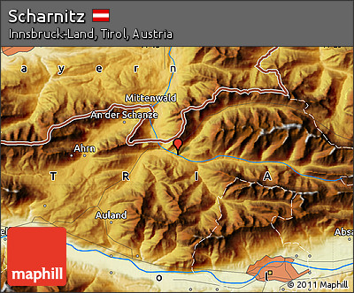 Physical Map of Scharnitz