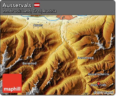 Physical Map of Ausservals