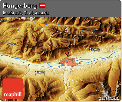 Physical Map of Hungerburg