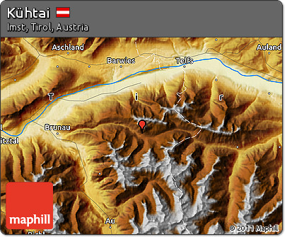 Physical Map of Kühtai