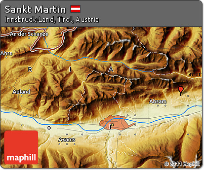 Physical Map of Sankt Martin