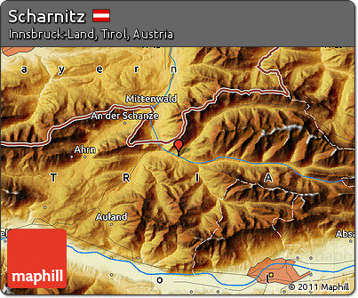 Physical Map of Scharnitz
