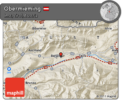 Shaded Relief Map of Obermieming