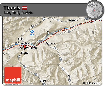 Shaded Relief Map of Timmls
