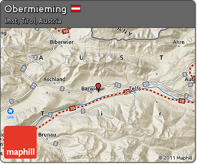 Shaded Relief Map of Obermieming