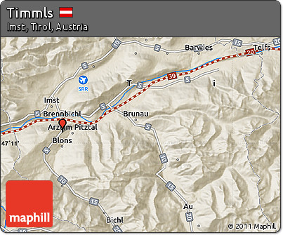 Shaded Relief Map of Timmls