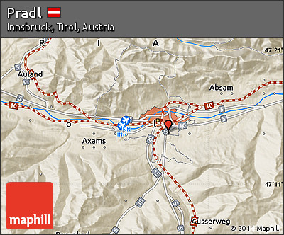 Shaded Relief Map of Pradl