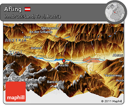 Physical Panoramic Map of Afling