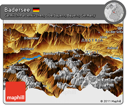 Physical Panoramic Map of Badersee