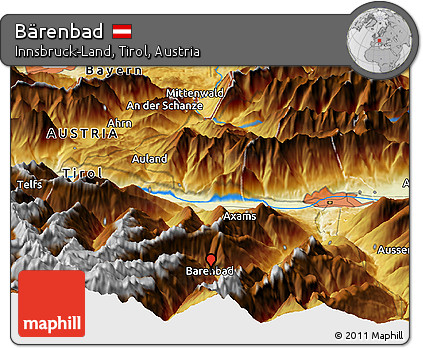 Physical Panoramic Map of Bärenbad