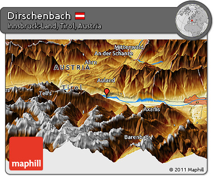 Physical Panoramic Map of Dirschenbach