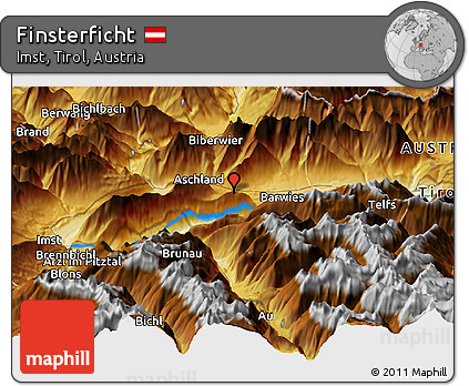 Physical Panoramic Map of Finsterficht