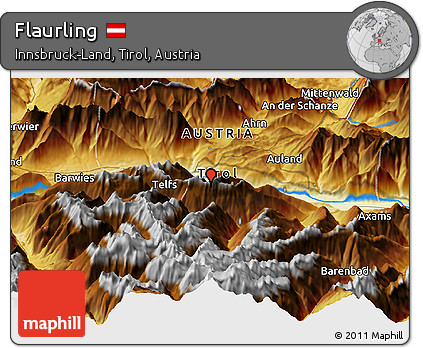 Physical Panoramic Map of Flaurling