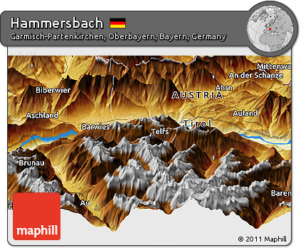 Physical Panoramic Map of Hammersbach