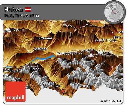 Physical Panoramic Map of Huben