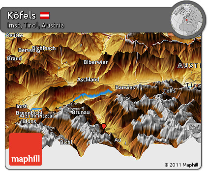 Physical Panoramic Map of Köfels