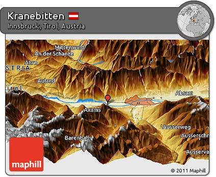 Physical Panoramic Map of Kranebitten