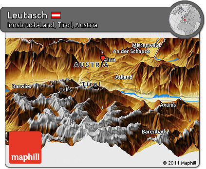 Physical Panoramic Map of Leutasch