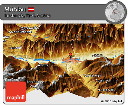 Physical Panoramic Map of Mühlau
