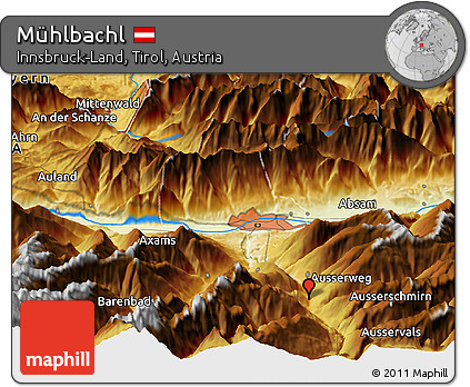 Physical Panoramic Map of Mühlbachl