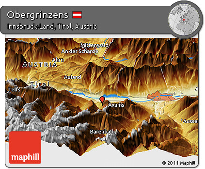 Physical Panoramic Map of Obergrinzens