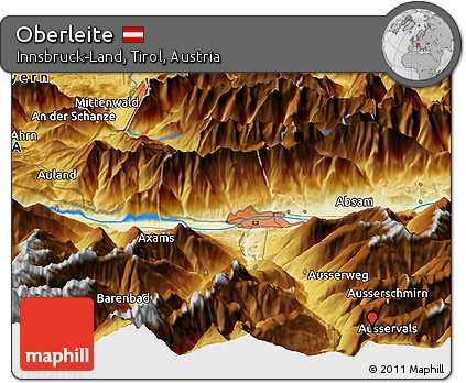 Physical Panoramic Map of Oberleite