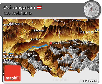 Physical Panoramic Map of Ochsengarten