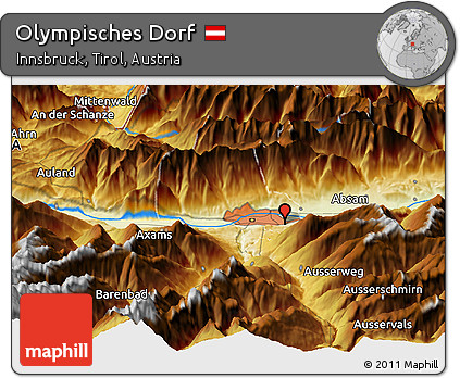 Physical Panoramic Map of Olympisches Dorf