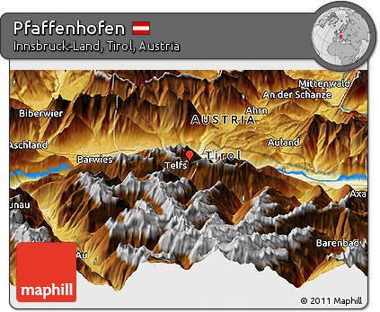 Physical Panoramic Map of Pfaffenhofen