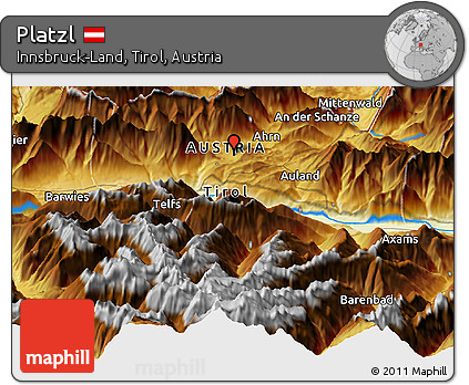 Physical Panoramic Map of Platzl