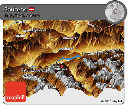 Physical Panoramic Map of Sautens