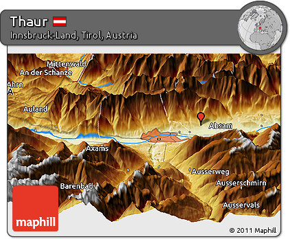 Physical Panoramic Map of Thaur