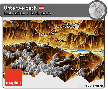 Physical Panoramic Map of Unterweidach