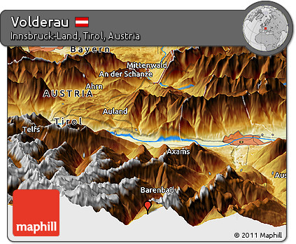 Physical Panoramic Map of Volderau