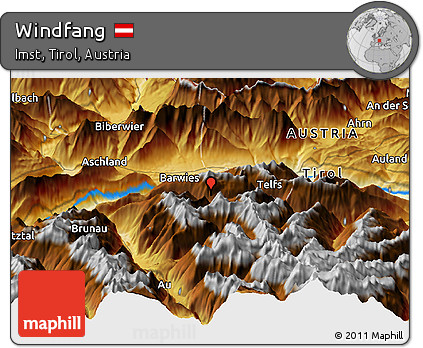Physical Panoramic Map of Windfang