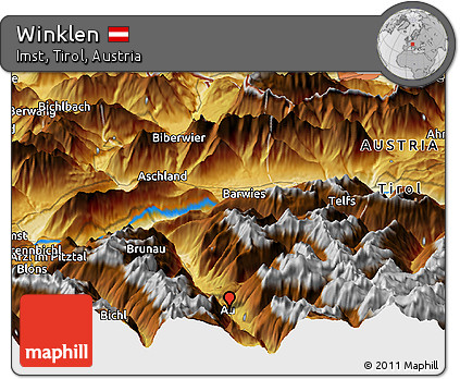 Physical Panoramic Map of Winklen