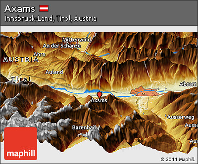 Physical Panoramic Map of Axams