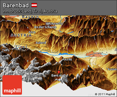 Physical Panoramic Map of Bärenbad