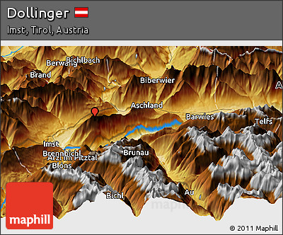 Physical Panoramic Map of Dollinger