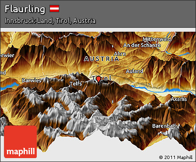 Physical Panoramic Map of Flaurling