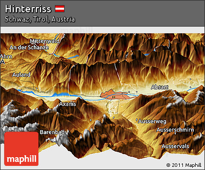 Physical Panoramic Map of Hinterriss